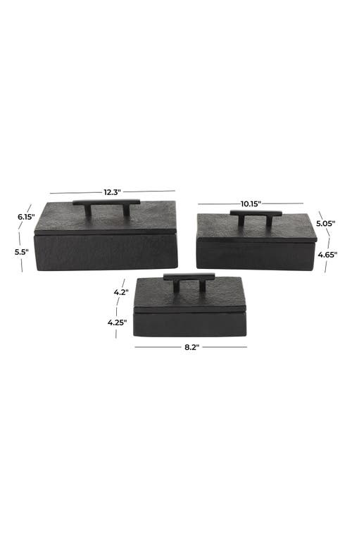 Uma Contemporary Set Of 2 Decorative Marble Boxes In Black