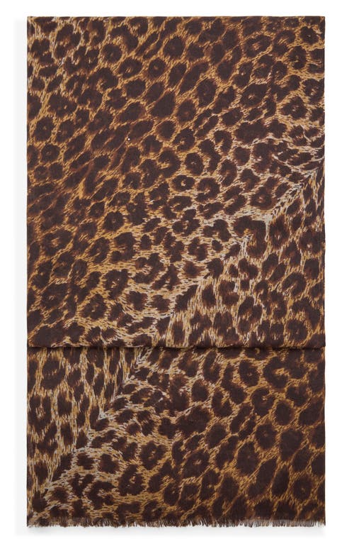 Mango Leopard Print Scarf In Brown