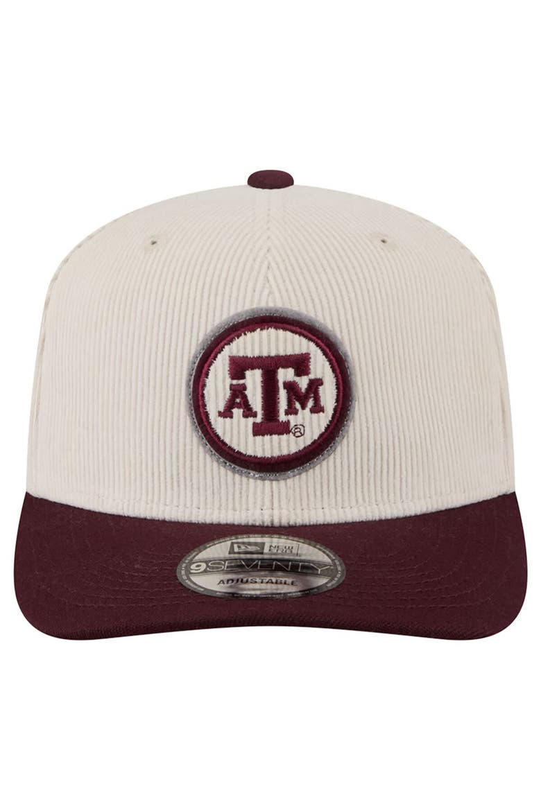 Men's New Era Cream/Maroon Texas A&M Aggies Loyal Corduroy 9SEVENTY Adjustable Hat, Alternate, color, Cream