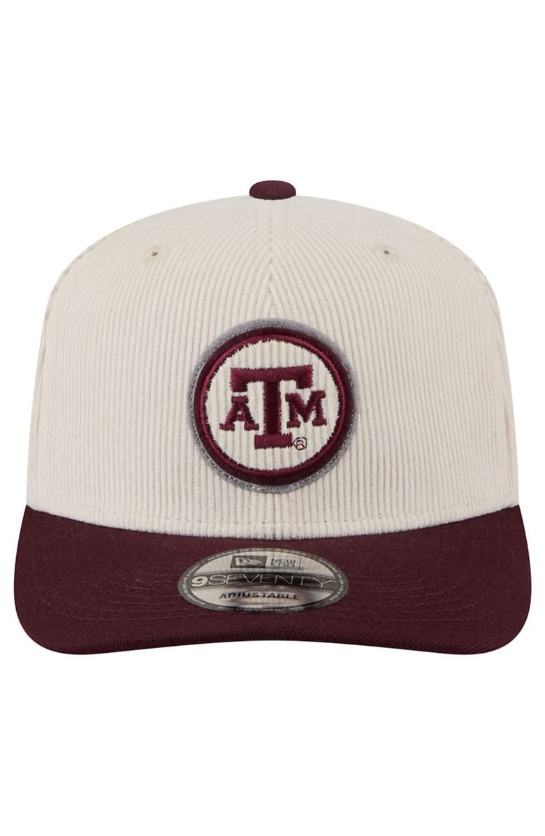 New Era Men's New Era Cream/Maroon Texas A&M Aggies Loyal Corduroy 9SEVENTY Adjustable Hat, Alternate, color, Cream