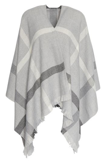 Barbour Blair Windowpane Poncho In Gray