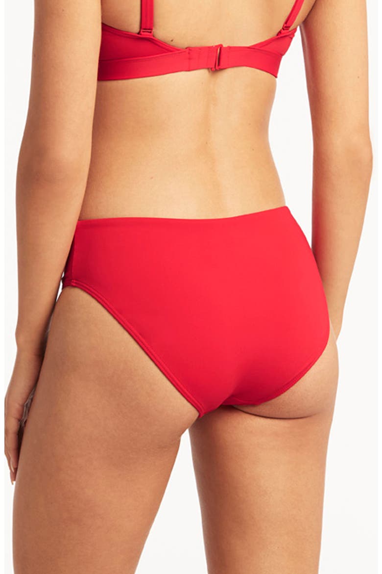 Mid Bikini Bottoms, Alternate, color, RED