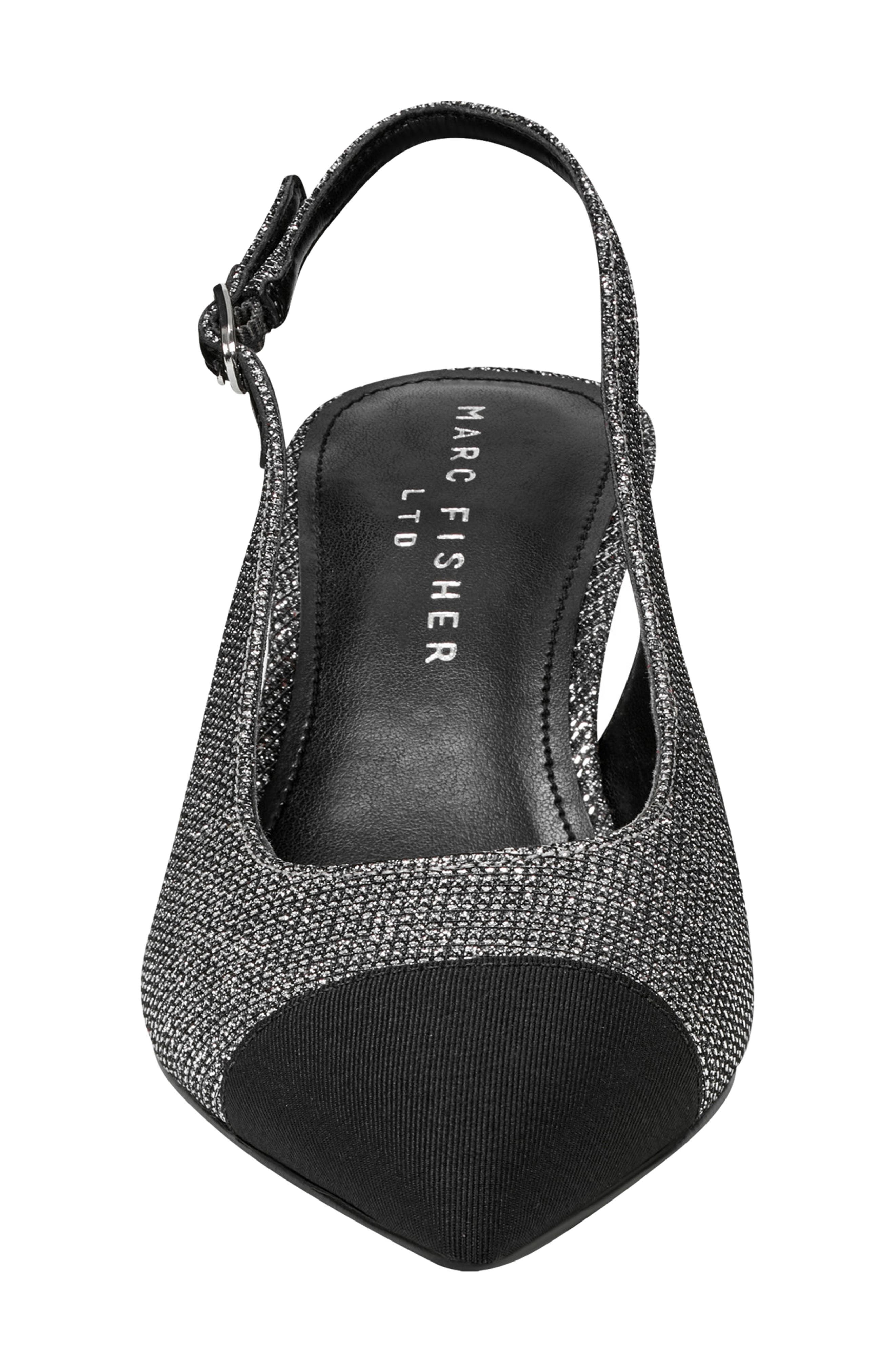 Marc Fisher LTD Blakeley Slingback Pointed Toe Pump, Alternate, color, Silver 040