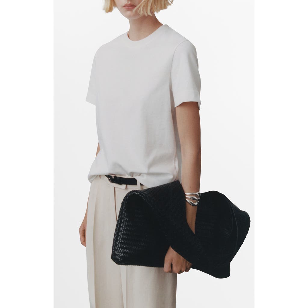 Mango Short Sleeve Sweater In White