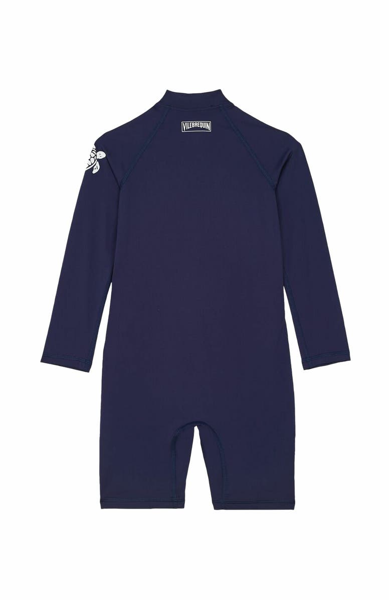Vilebrequin Kids' Solid One-Piece Rashguard Swimsuit, Alternate, color, Bleu Marine