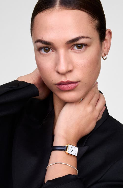 Daniel Wellington Quadro Leather Strap Watch, 20mm X 26mm In Gold