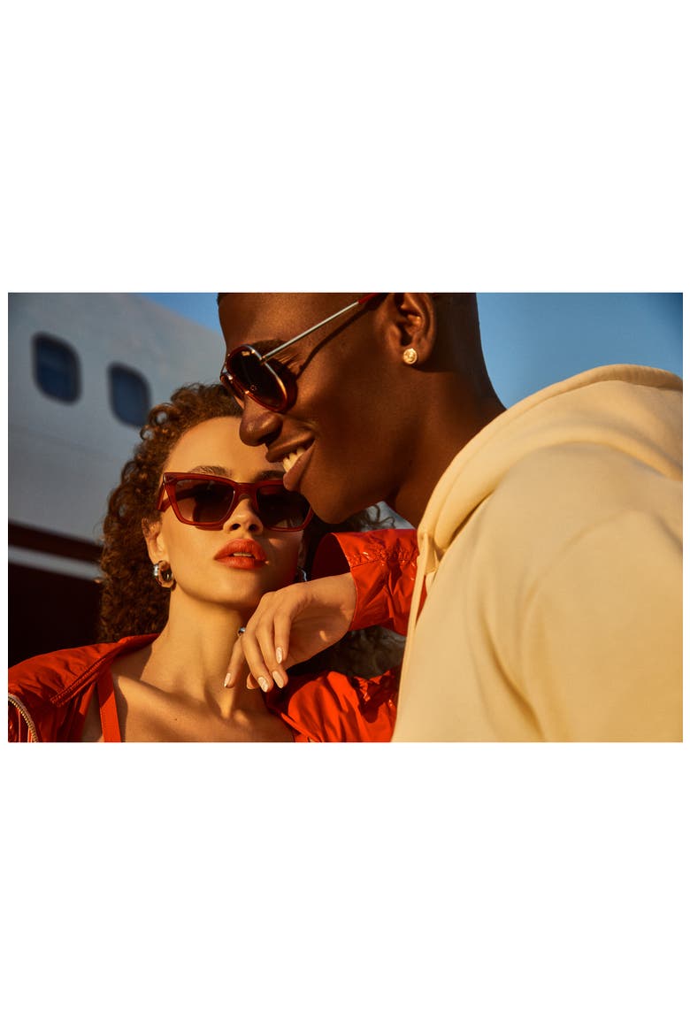 Call the Shots 54mm Polarized Cat Eye Sunglasses, Alternate, color, SPICE/ SMOKE POLARIZED