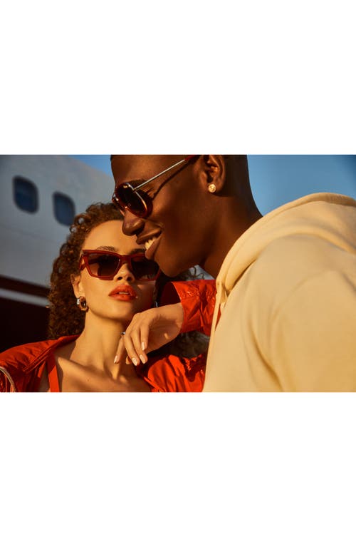 Quay Australia Call The Shots 41mm Polarized Cat Eye Sunglasses In Spice/smoke Polarized