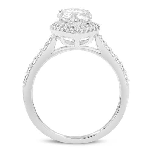 Luvmyjewelry Yasmin 14k White Gold Pear Lab Grown Diamond Halo Engagement Ring In 14k White Gold