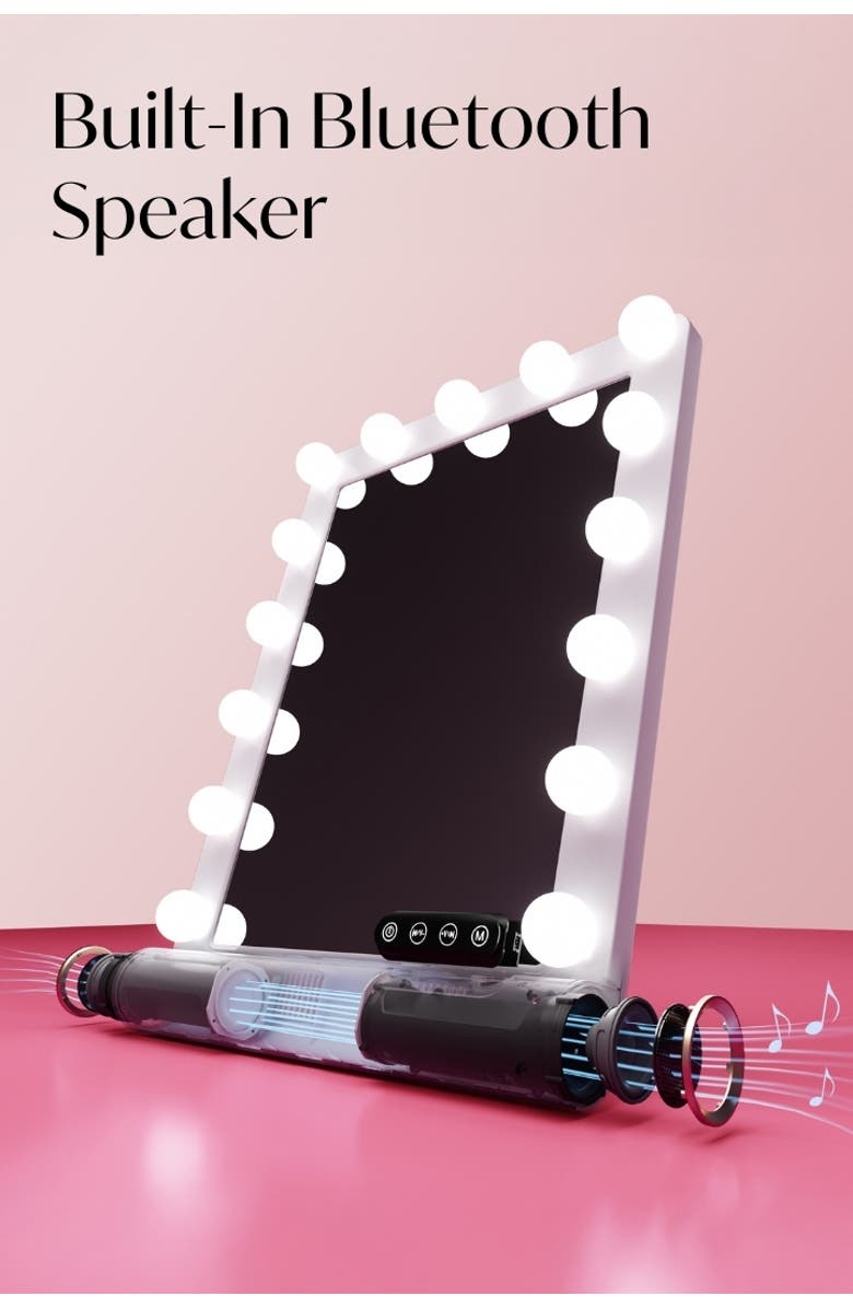 FANCII Madeline Mini Hollywood Mirror, Alternate, color, White