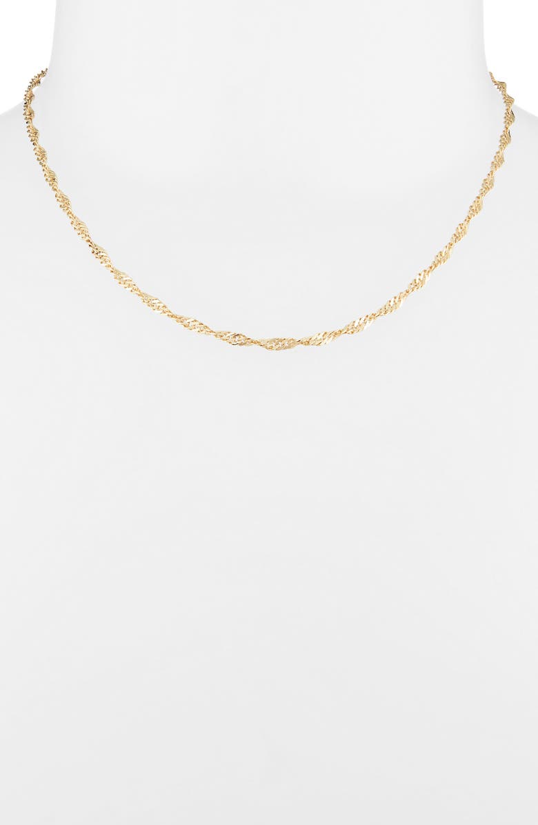 NORDSTROM RACK Singapore Chain Necklace, Alternate, color, Gold