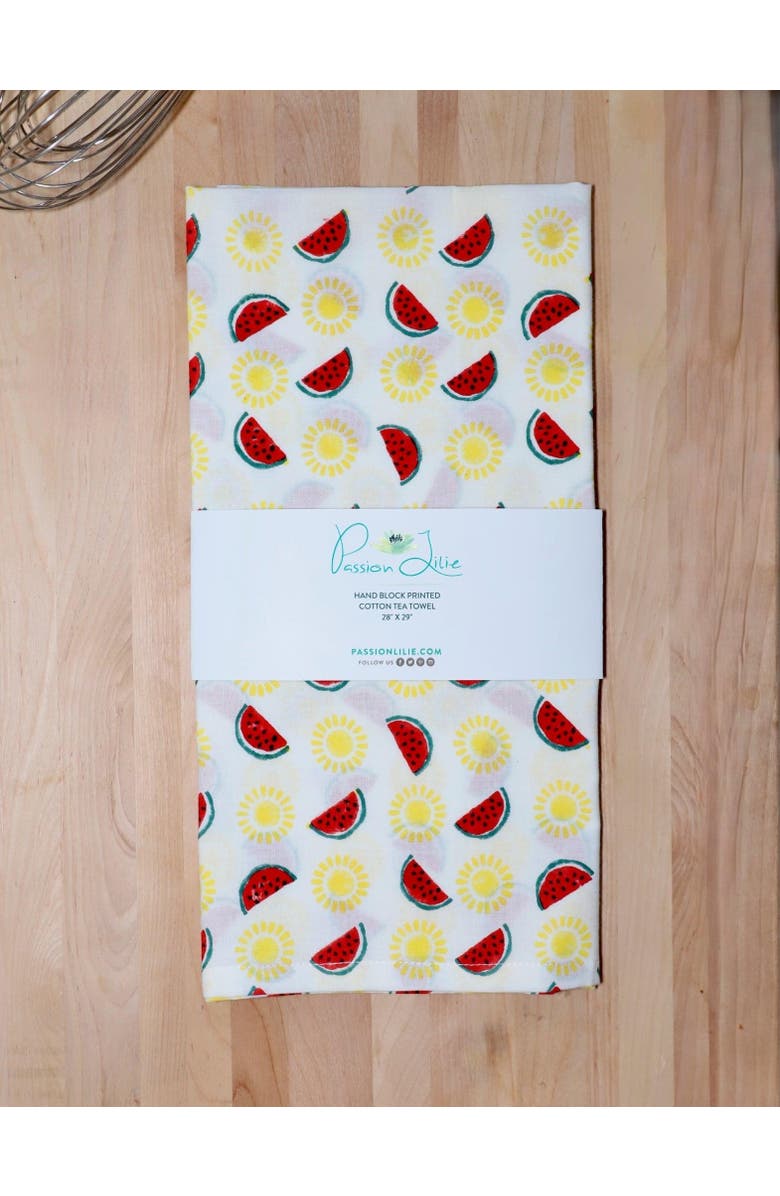 Passion Lilie Watermelon & Sun Cotton Tea Towel - Set of 2, Alternate, color, Red