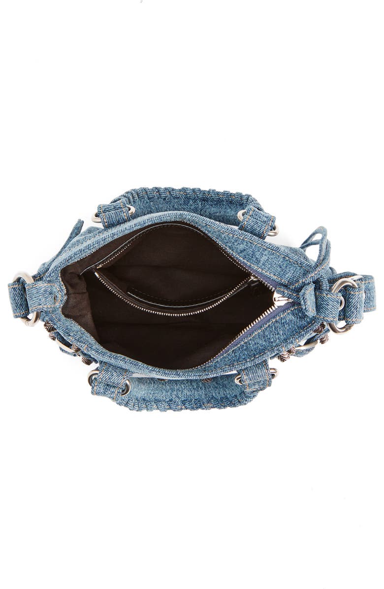 Balenciaga Small Neo Cagole Logo Denim Tote, Alternate, color, 4317 Pale Blue