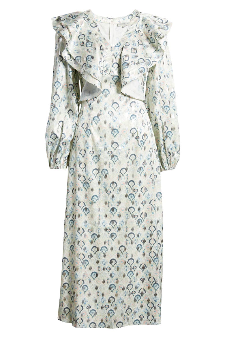 Marble Happy Long Sleeve Dress, Alternate, color, BLUE
