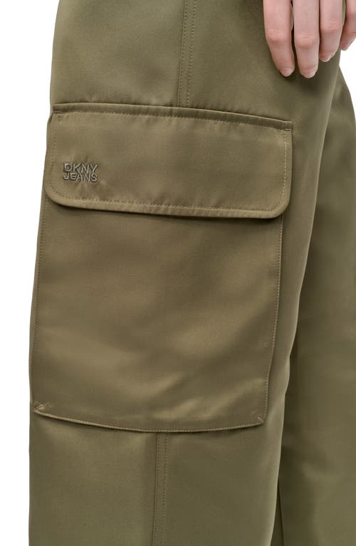 Dkny Jeans High Waist Wide Leg Cargo Pants In Green