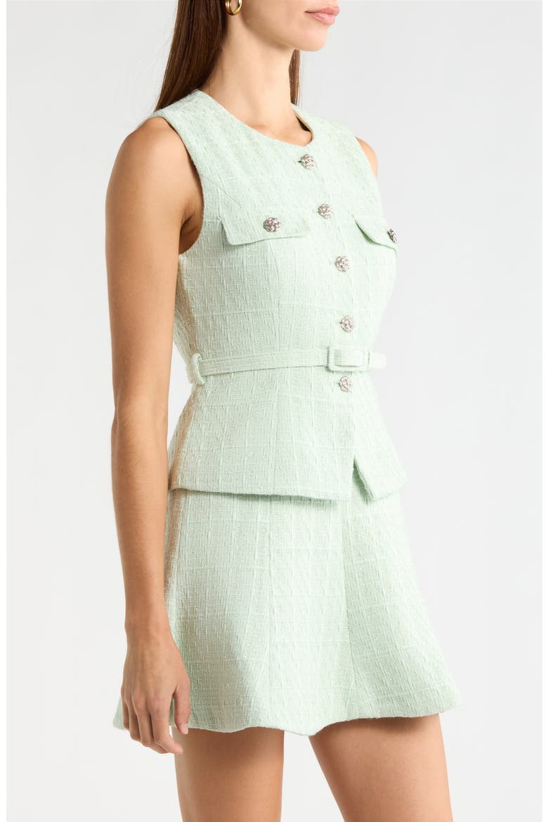 Kelson Belted Tweed Vest, Alternate, color, MINT