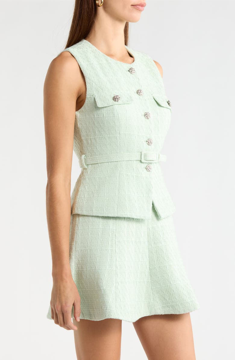 ASTR the Label Kelson Belted Tweed Vest, Alternate, color, Mint