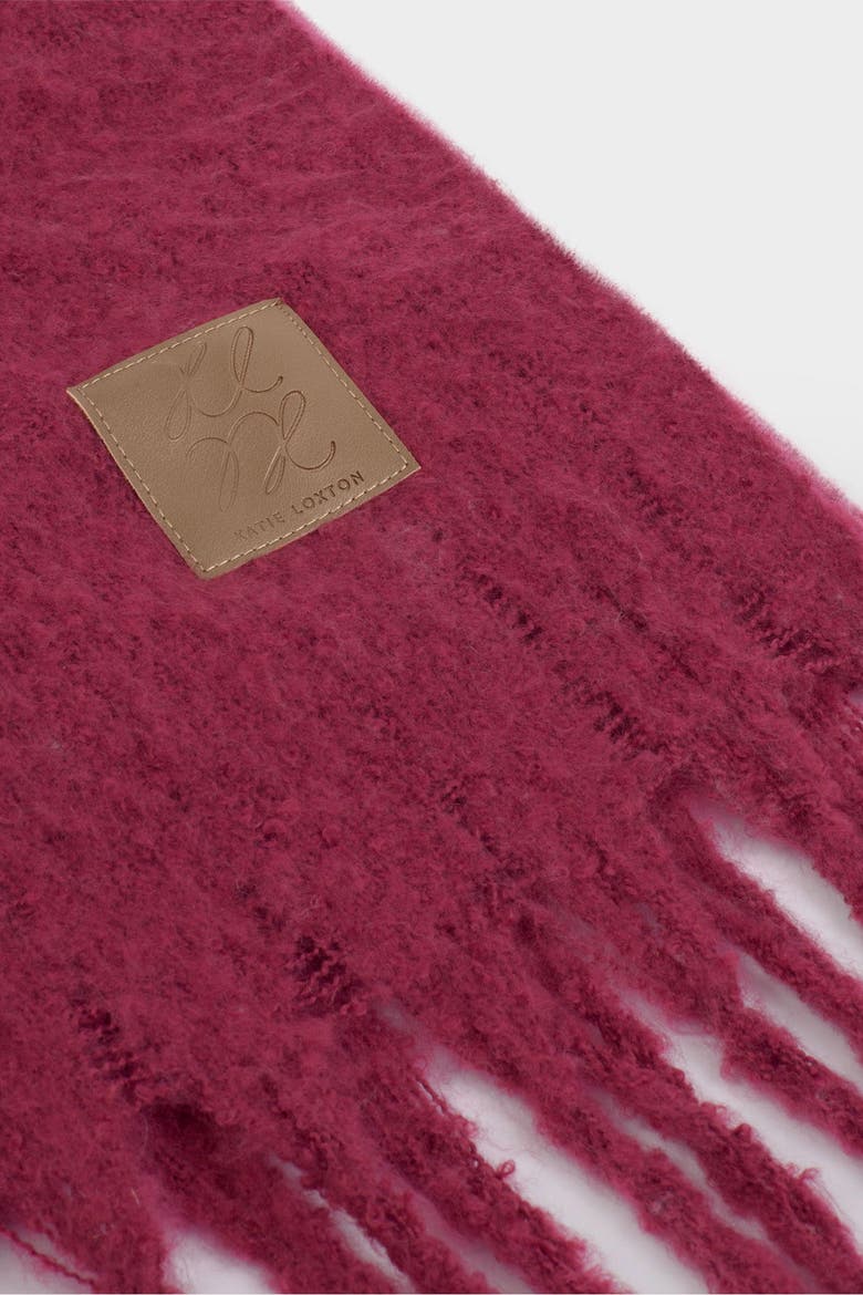 Oversized Recycled Tassel Scarf, Alternate, color, RED