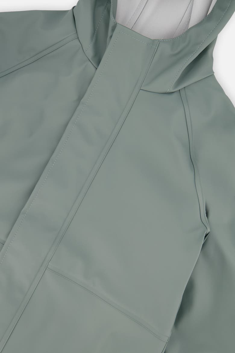 Color Block Hooded Reflective Rain Jacket, Alternate, color, Sage Green