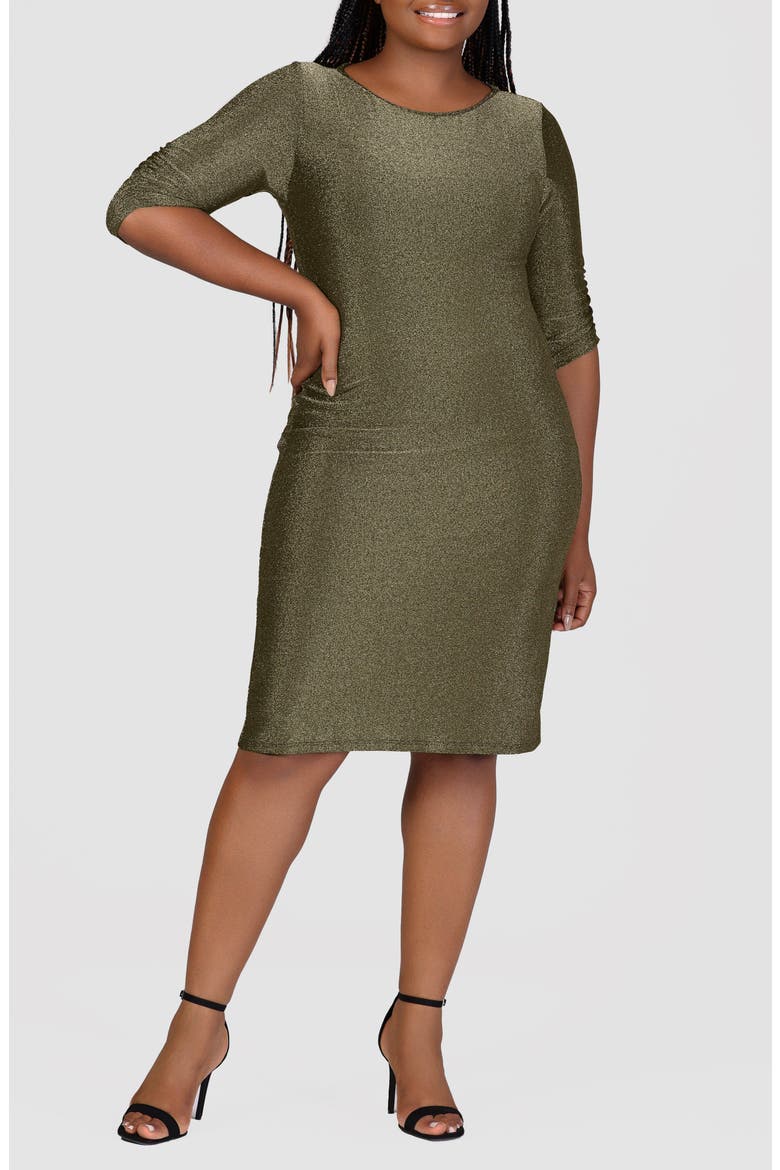 Shimmer Knit Body-Con Dress, Main, color, GOLD