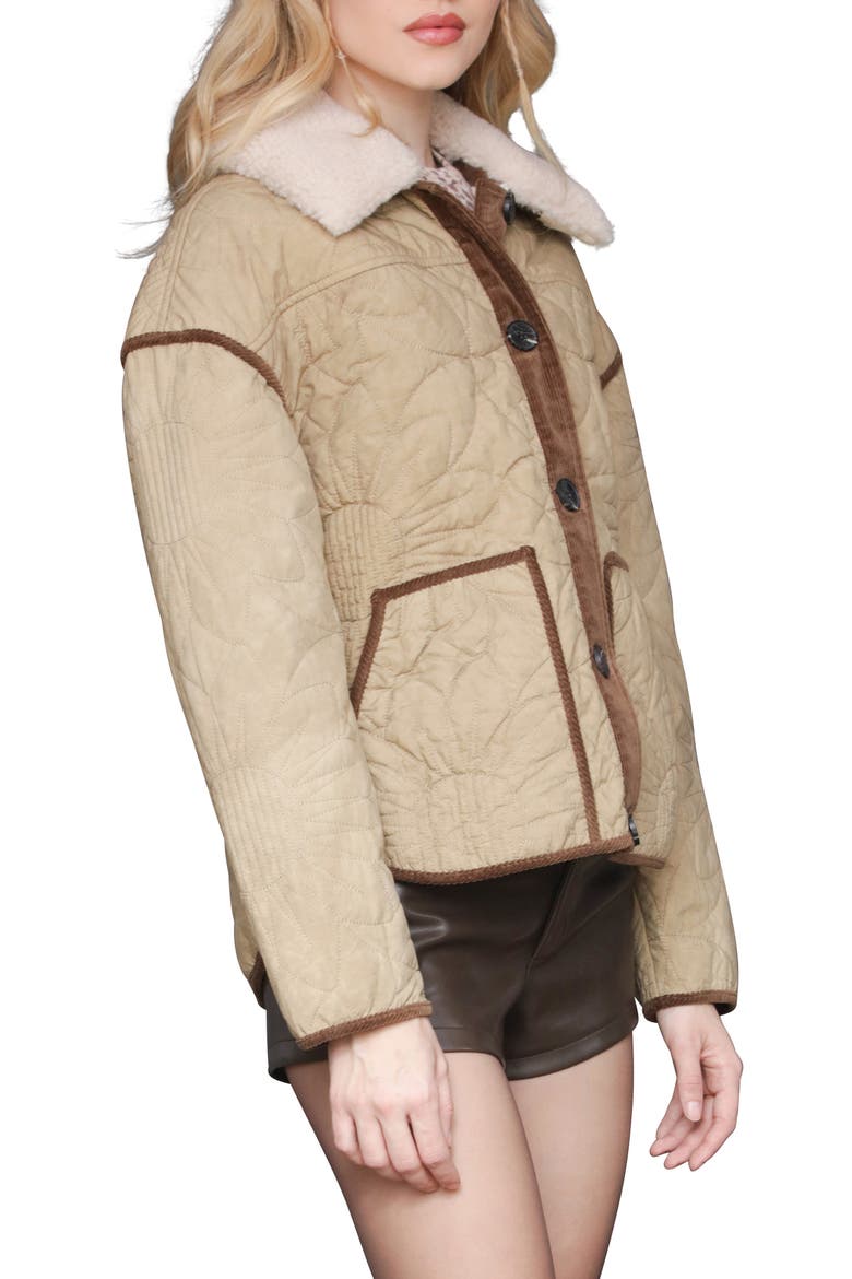 Oversize Floral Quilted Heritage Jacket, Alternate, color, VINTAGE KHAKI