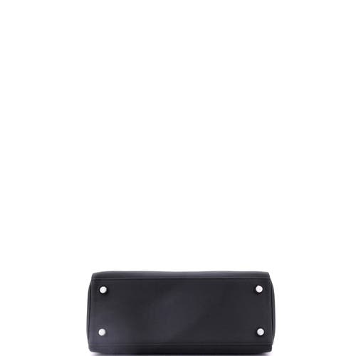 Pre-owned Hermes Hermes Kelly Handbag Black Swift With Palladium Hardware 25 In Black