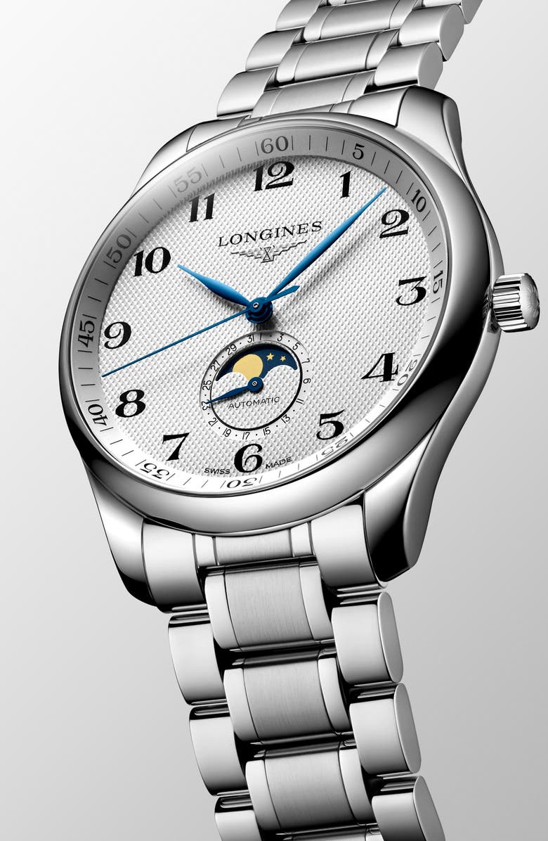 Longines Master Collection Automatic Bracelet Watch, 42mm, Alternate, color, Silver