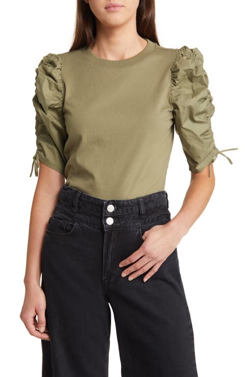 Ruched Sleeve T-Shirt