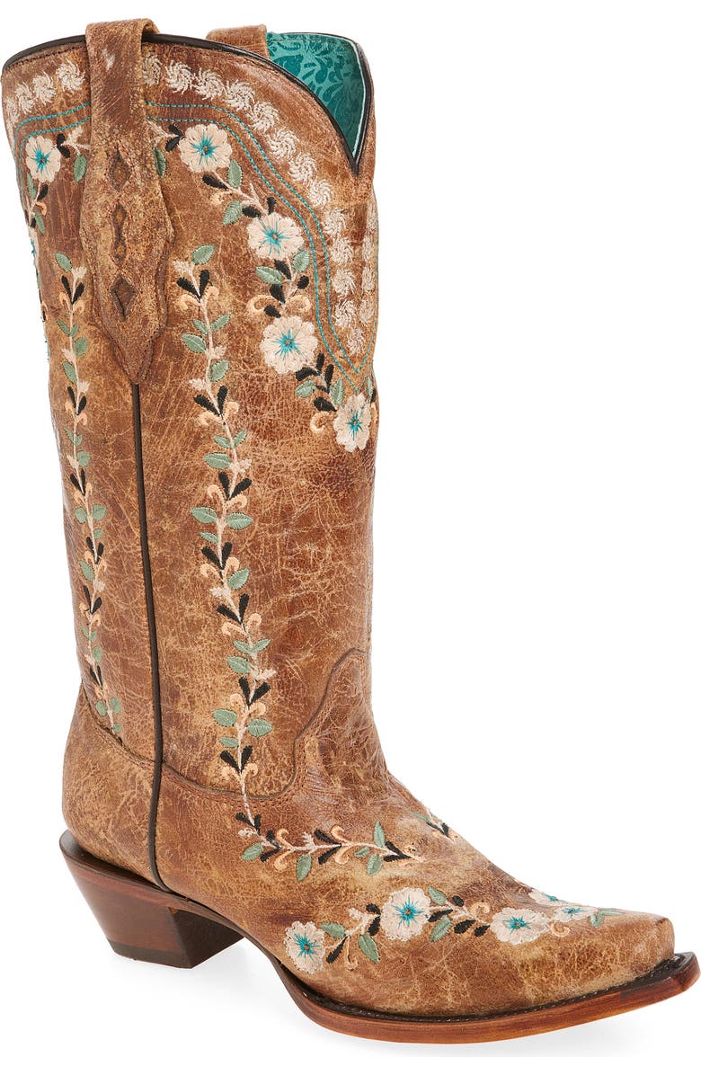 CORRAL Floral Embroidered Western Boot, Main, color,