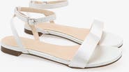 Kailee P Maddy Satin Flat Sandal with Ankle Strap
