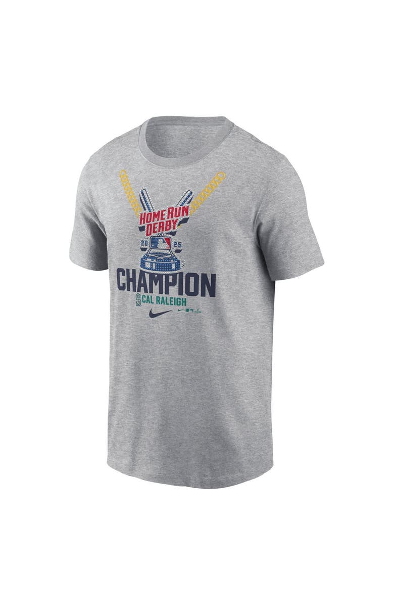 Nike Men's Nike Cal Raleigh Heather Gray Seattle Mariners 2025 Home Run Derby Champion T-Shirt, Alternate, color, Heather Gray
