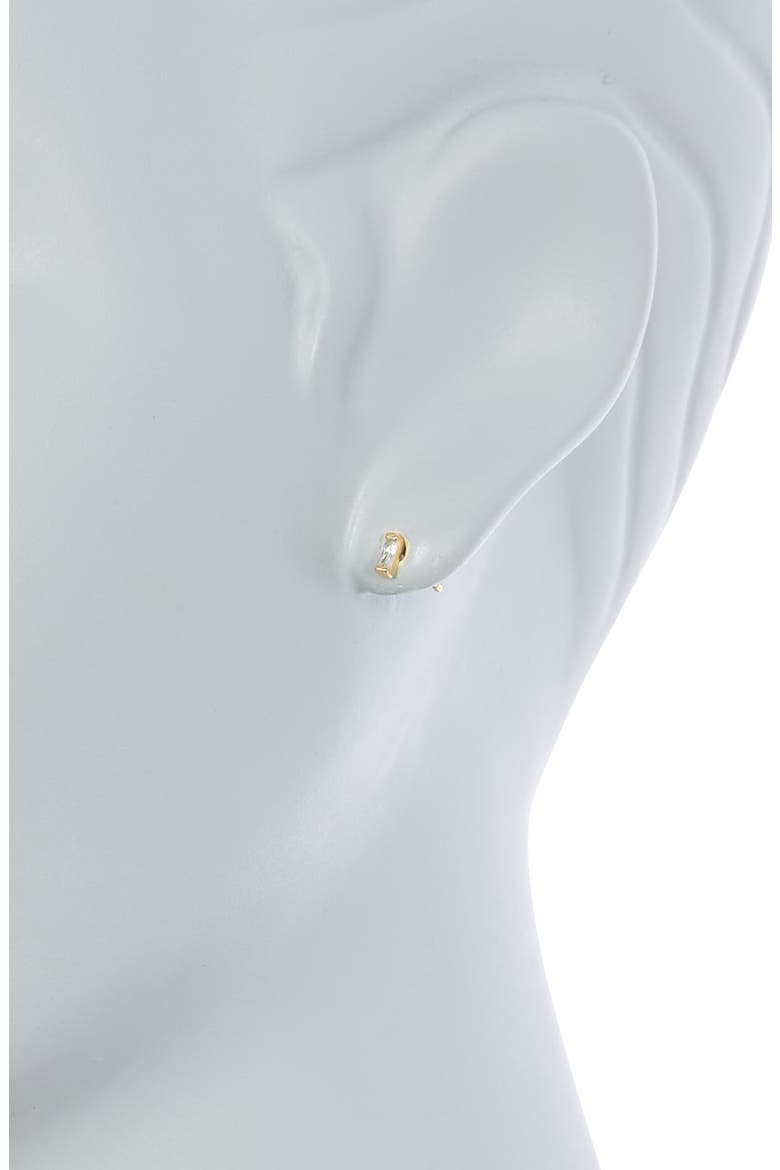 Set of 2 Baguette Stud Earrings, Alternate, color, CLEAR- GOLD