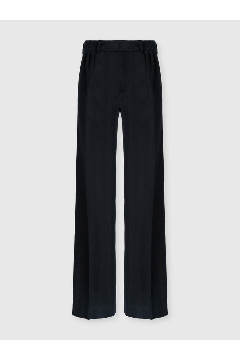 Classic Trousers In Cotton And Viscose Tone-on-tone Zig Zag, Alternate, color, Black