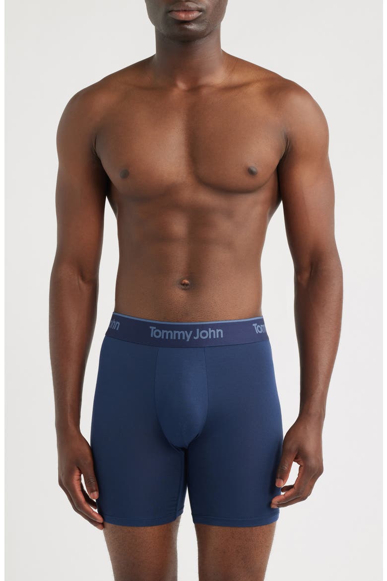3-Pack Second Skin 6-Inch Stretch Modal Boxer Briefs, Alternate, color, FOUR LEAF CLOVER DRESS BLUES