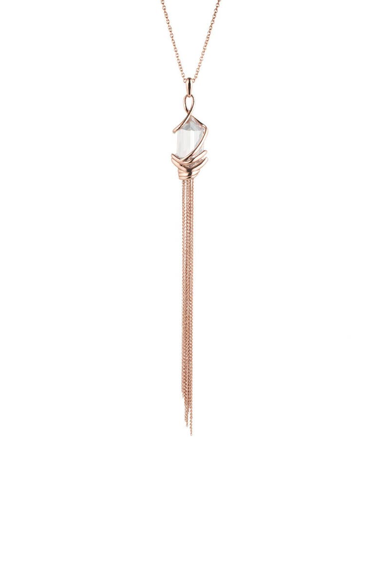 'Miss Havisham' Tassel Pendant Necklace, Alternate, color, ROSE GOLD/ CLEAR