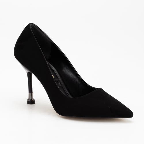 Forever & Always Shoes Raven Pointed Toe Stiletto Pumps In Black Suede