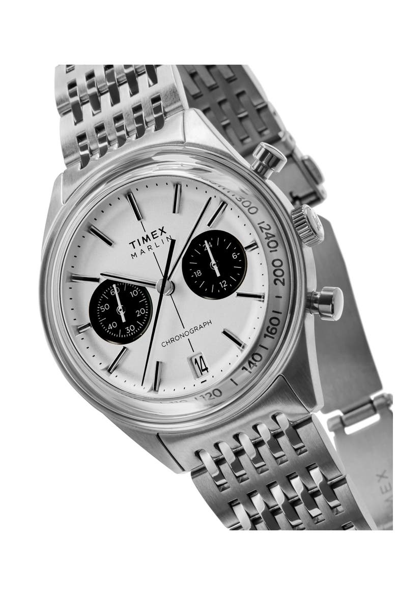 Marlin® Jet Chronograph Bracelet Watch, 40mm, Alternate, color, SILVER-TONE