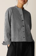 Eileen Fisher Check Print Woven Shirt Jacket