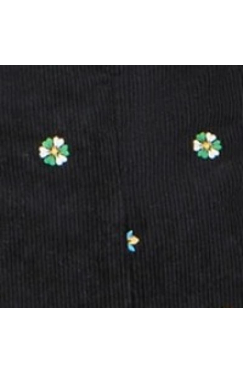 Yumi Flower Embroidered Cord Mini Skirt, Alternate, color, Black