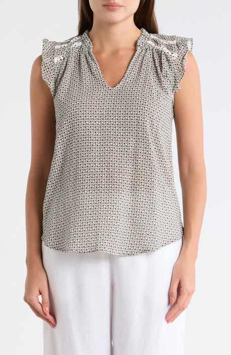 Ruffle Sleeveless Cotton Top