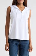 JASON WU Half Zip Sleeveless Hoodie
