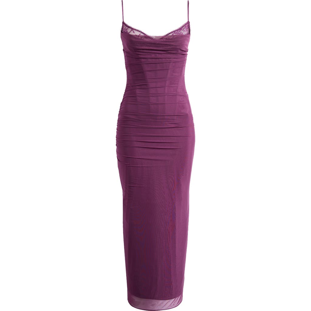 HOUSE OF CB HOUSE OF CB NALINI MESH & LACE CORSET GOWN