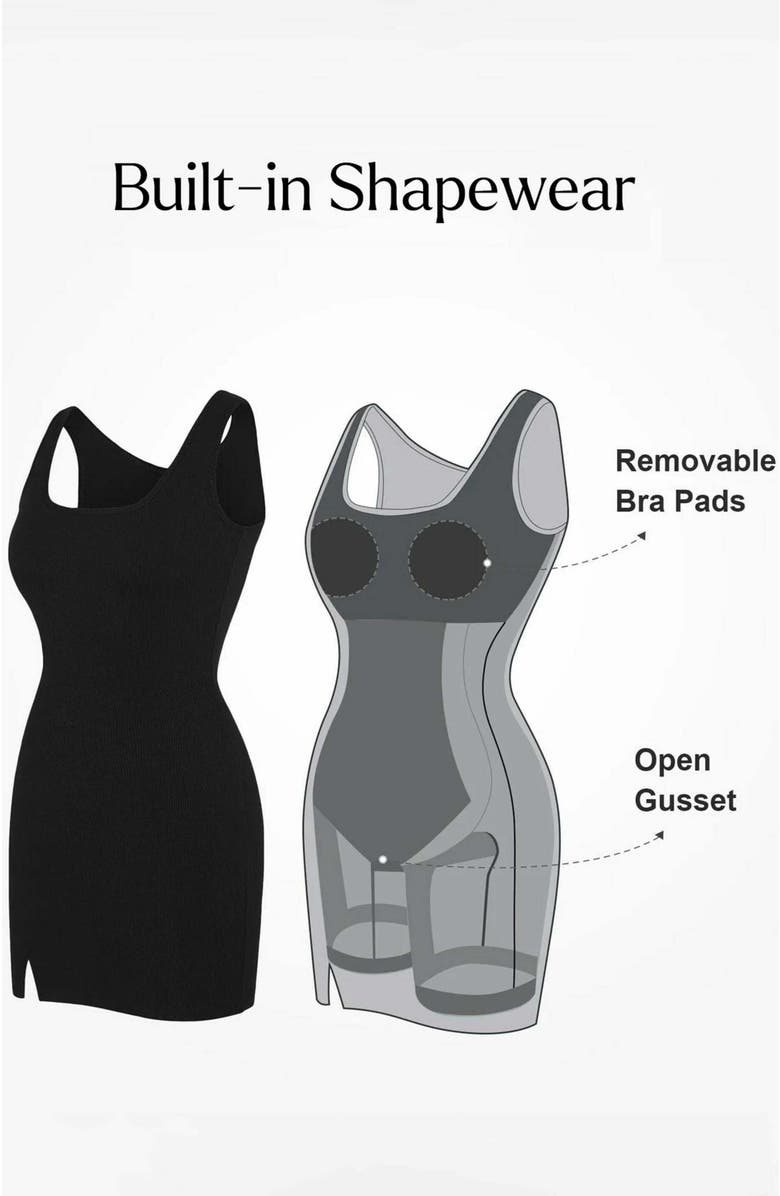 Popilush Shapewear Modal Sculpting Mini Tank Dress, Alternate, color, 