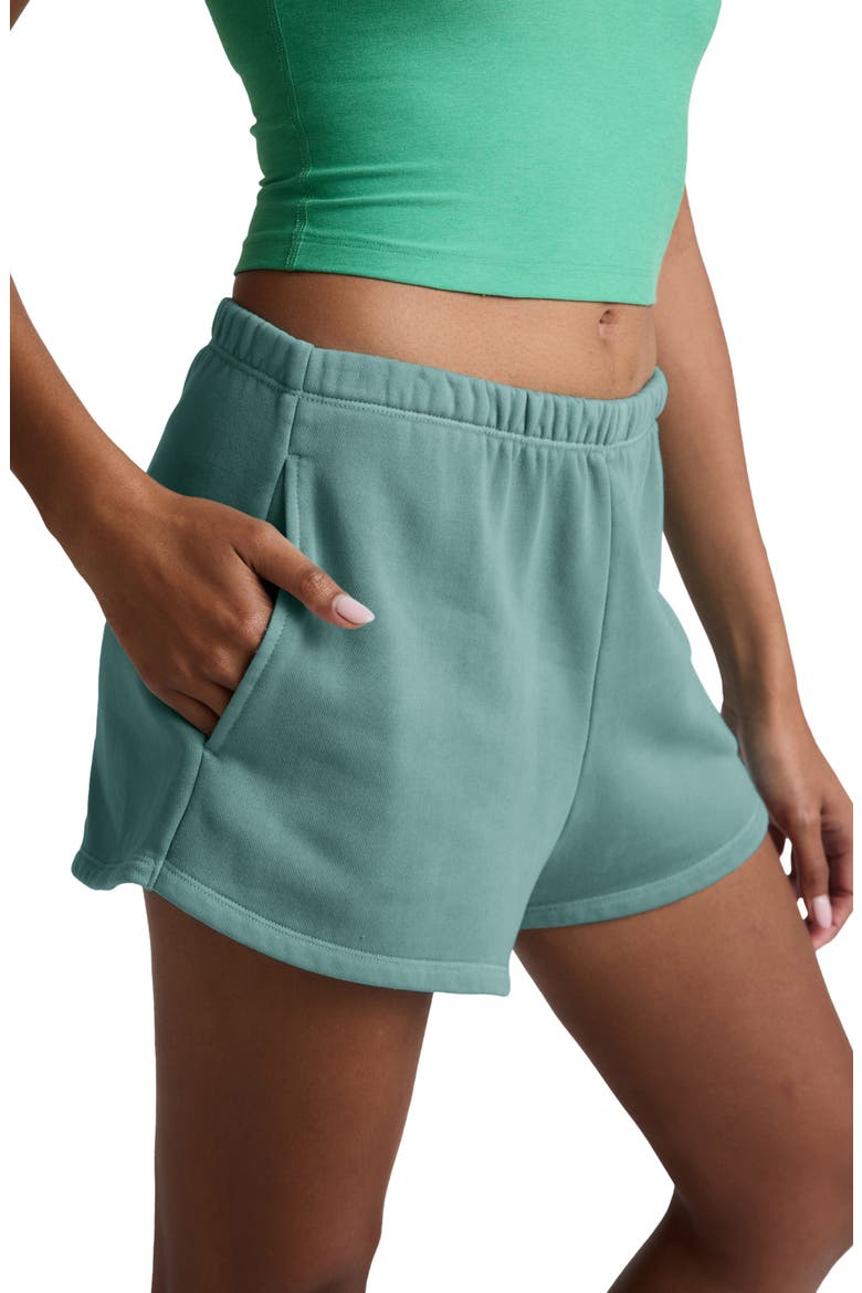 Fade Out Sweat Shorts, Alternate, color, WASHED TEAL SEA