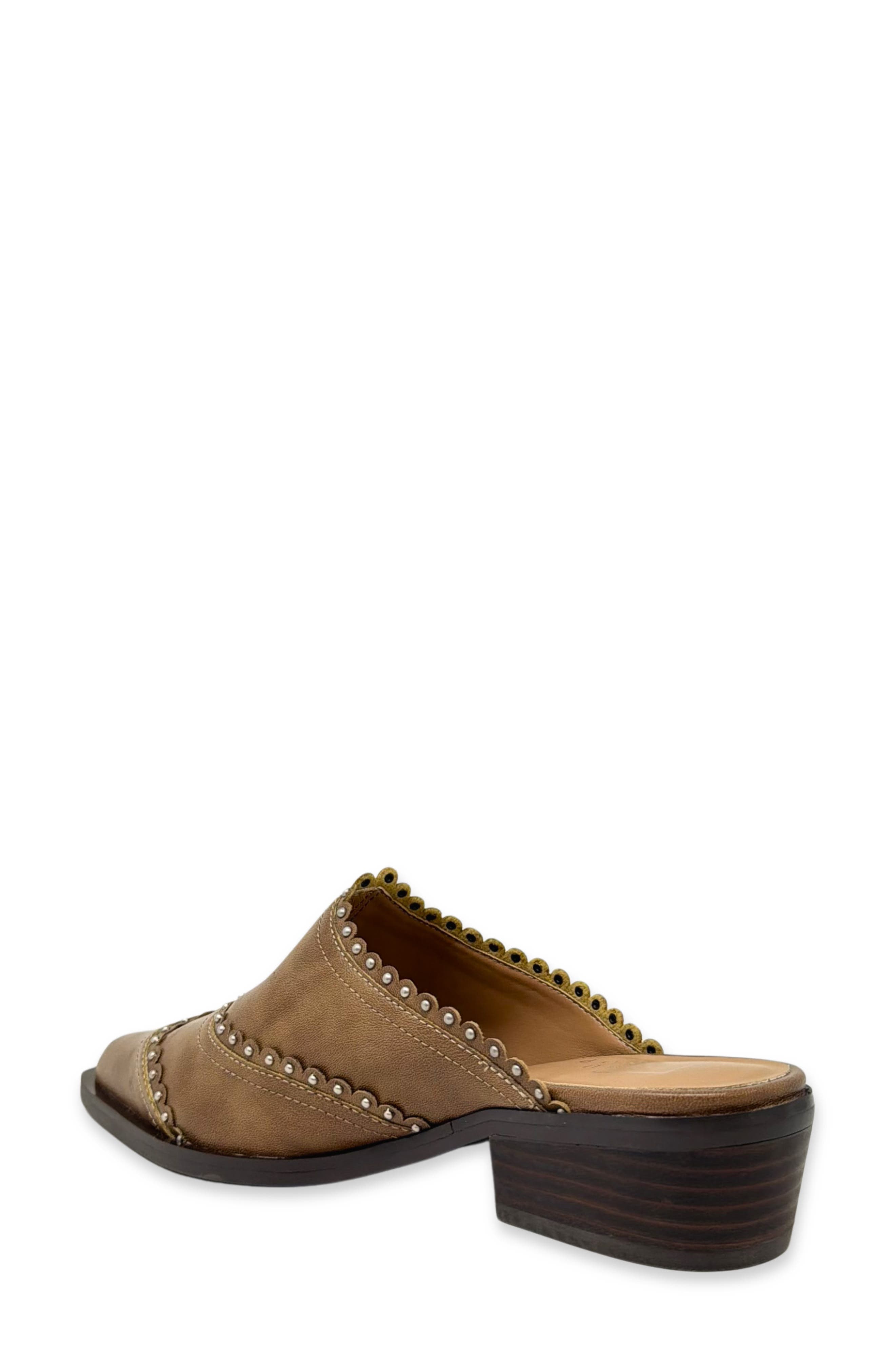 Tucson Faux Leather Wingtip Mule, Alternate, color, CAMEL