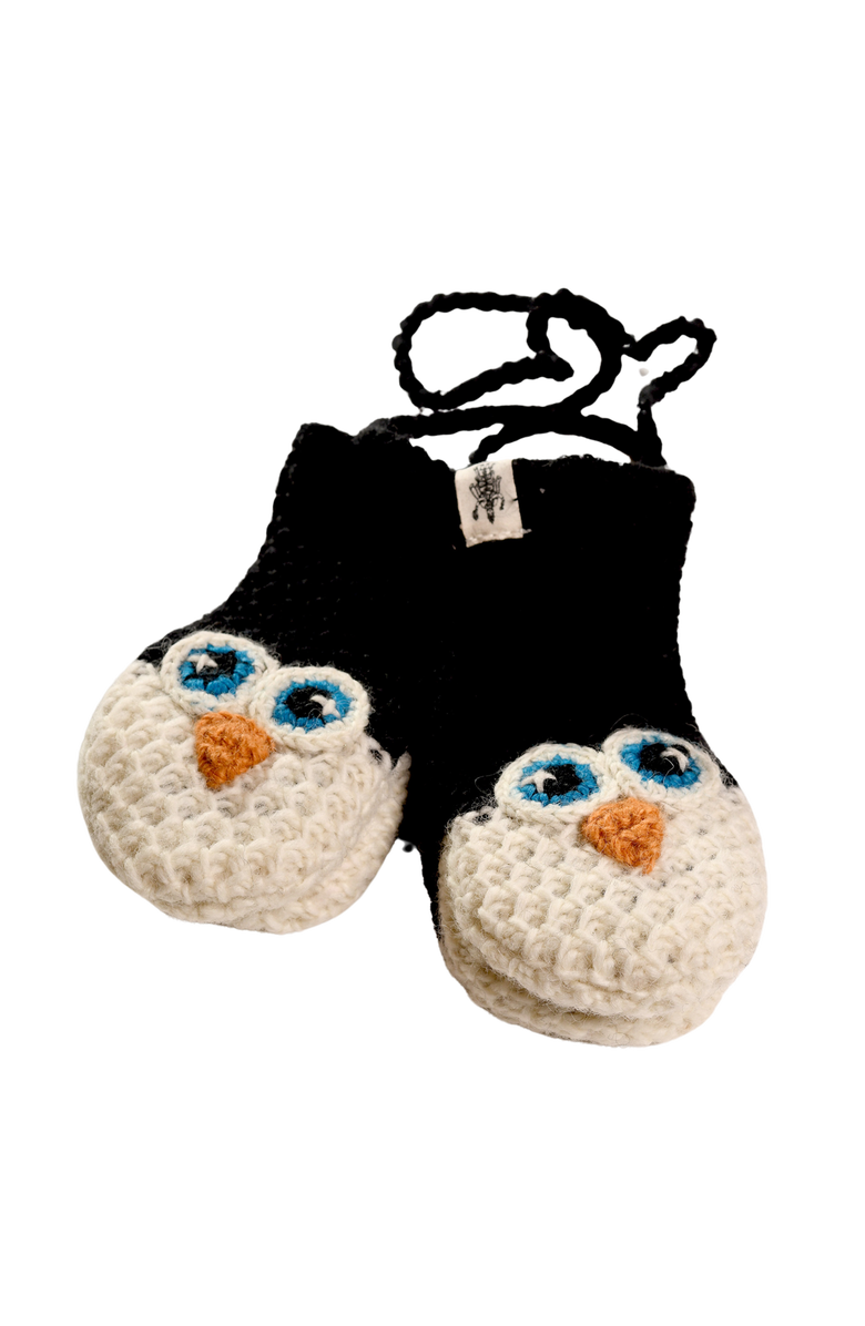 Nirvanna Designs Crochet Penguin Mittens, Alternate, color, White