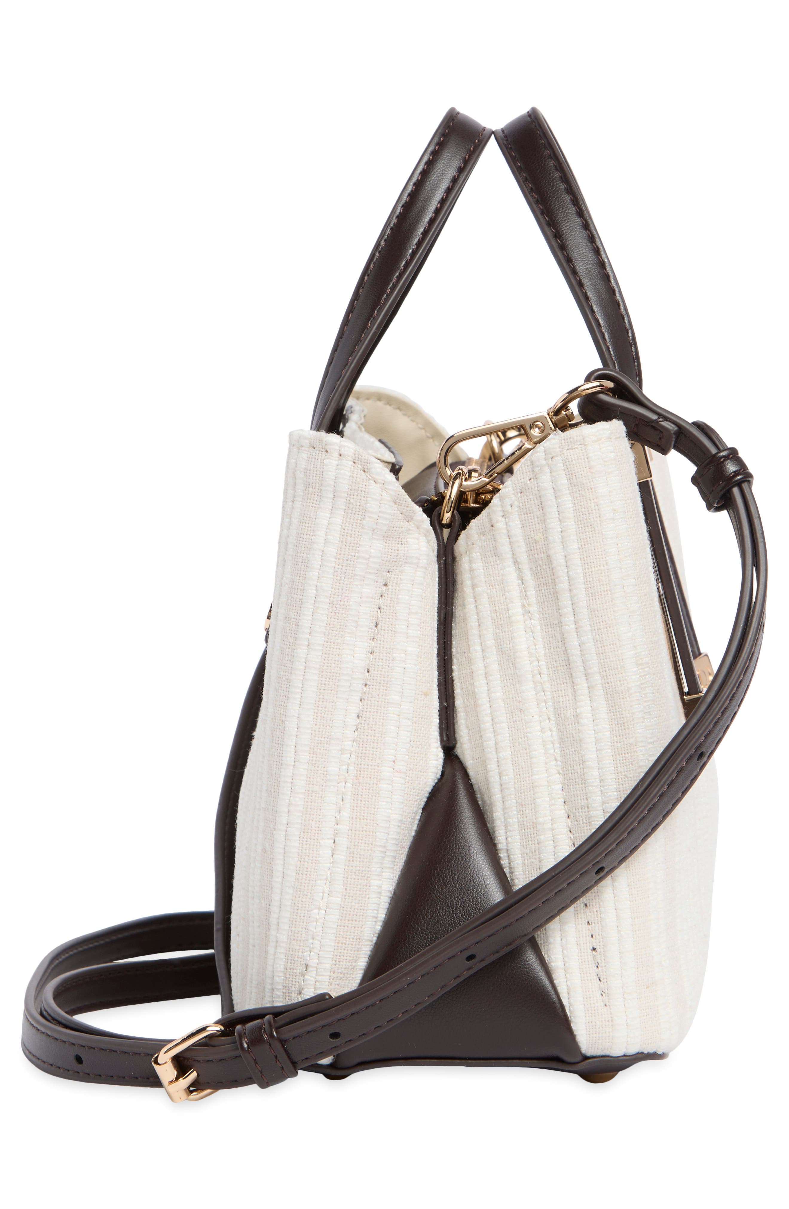 Dinky Dorrie Woven Canvas Satchel, Alternate, color, CREAM