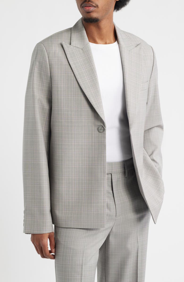 KROST Plaid Wool Blend Sport Coat, Main, color, Laurel Wreath