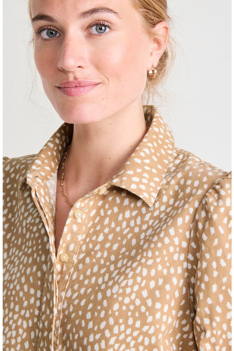 Long Sleeve Cotton Corduroy Popover Dress, Alternate, color, CAPPUCCINO