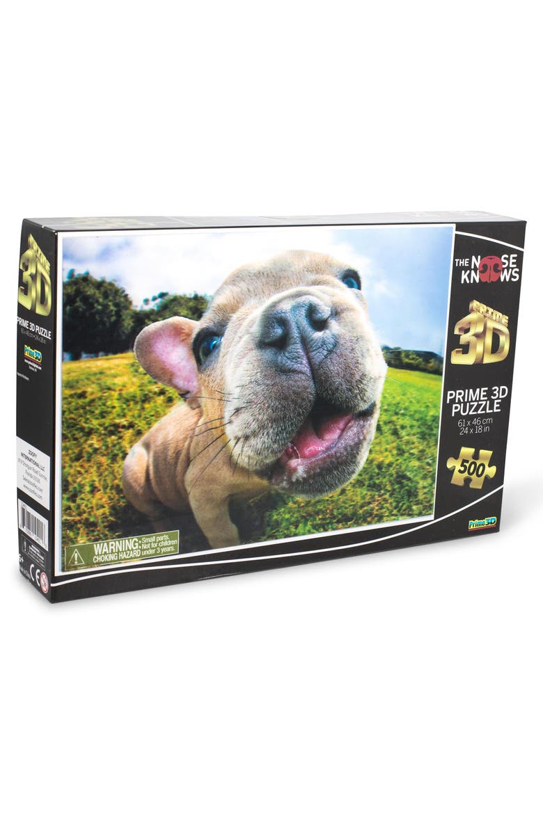 Pugsley The Nose Knows Super 3D 500 Piece Jigsaw Puzzle For Adults And Kids, Alternate, color, Multi-Color